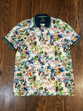 Bugatchi Vibrant Floral Golf Polo Shirt